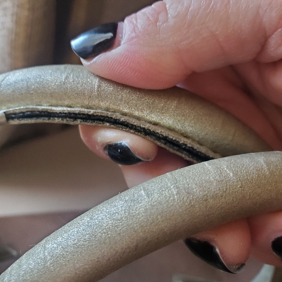 TORY BURCH WOOL LARGE TOTE.ELLA BROWN WITH GOLD ACCENTS. - Picture 8 of 15